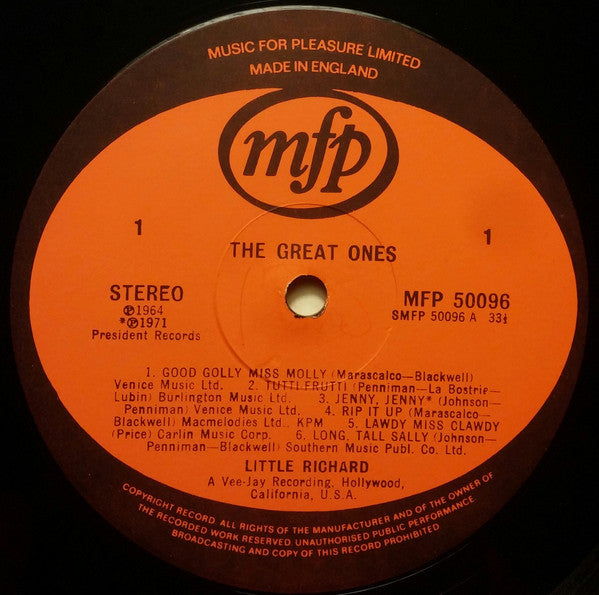 Little Richard : The Great Ones (LP, Comp)