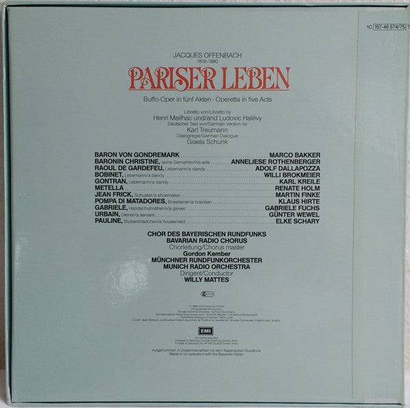 Jacques Offenbach - Chor Des Bayerischen Rundfunks, Münchner Rundfunkorchester, Willy Mattes : Pariser Leben (2xLP, Album + Box)