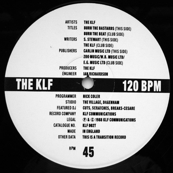 The KLF : Burn The Bastards (12")