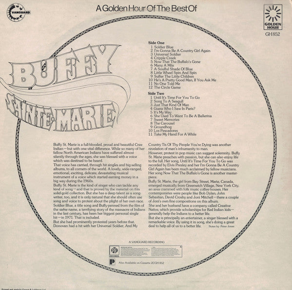 Buffy Sainte-Marie : A Golden Hour Of The Best Of (LP, Comp)