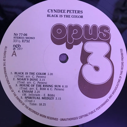 Cyndee Peters : Black Is The Color (LP)