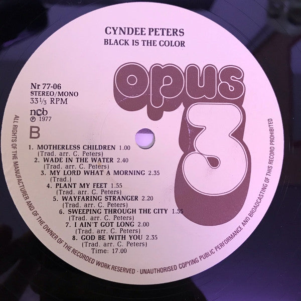 Cyndee Peters : Black Is The Color (LP)