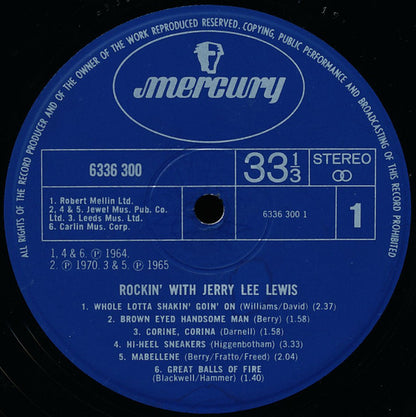 Jerry Lee Lewis : Rockin' With Jerry Lee Lewis (LP, Comp)