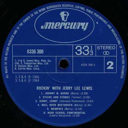 Jerry Lee Lewis : Rockin' With Jerry Lee Lewis (LP, Comp)