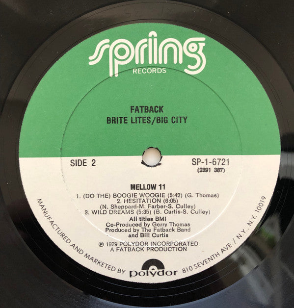 The Fatback Band : Brite Lites, Big City (LP, Album)