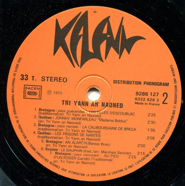 Tri Yann : Tri Yann An Naoned (LP, Album, RE, Gat)