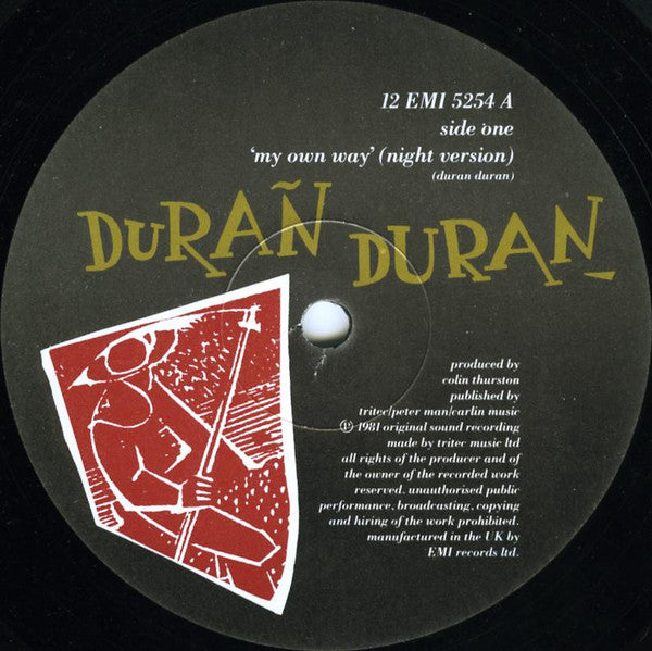 Duran Duran : My Own Way (Night Version) (12", Single, Blu)