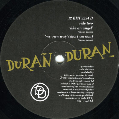 Duran Duran : My Own Way (Night Version) (12", Single, Blu)