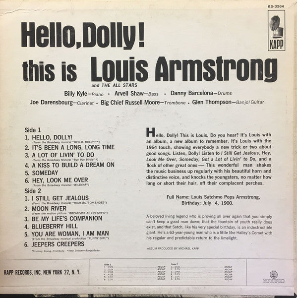 Louis Armstrong : Hello, Dolly! (LP, Album, Hol)