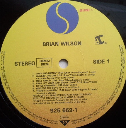 Brian Wilson : Brian Wilson (LP, Album)