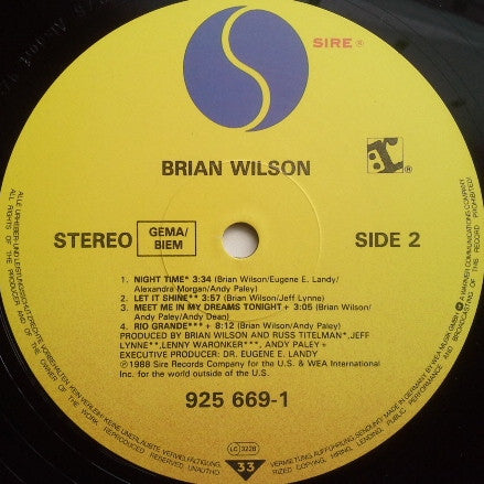 Brian Wilson : Brian Wilson (LP, Album)