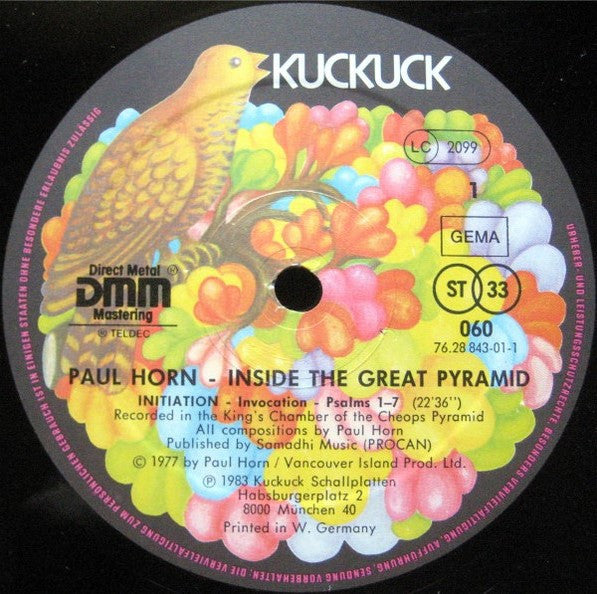 Paul Horn : Inside The Great Pyramid (2xLP, Album, RM)