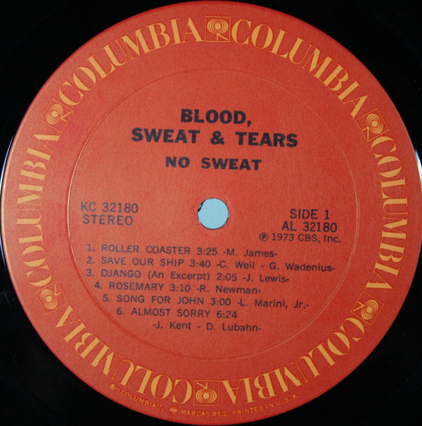 Blood, Sweat And Tears : No Sweat (LP, Album, Ter)