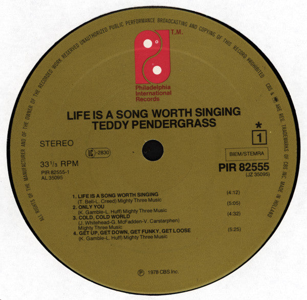 Teddy Pendergrass : Life Is A Song Worth Singing (LP, Album)