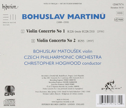 Bohuslav Martinů, Bohuslav Matoušek, The Czech Philharmonic Orchestra, Christopher Hogwood : The Complete Music For Violin And Orchestra – 4 (CD)