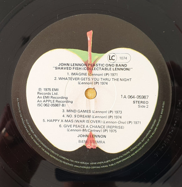 John Lennon & The Plastic Ono Band : Shaved Fish (LP, Comp, RE)