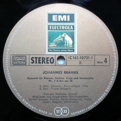 Johannes Brahms, The Hungarian Quartet, Georges Solchany : Sämtliche Klavierquartette (Klavierquintett / Klaviervariationen Über Ein Thema Von Schumann / Scherzo Für Klavier) (4xLP + Box)