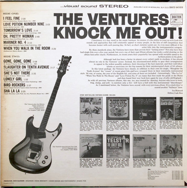 The Ventures : Knock Me Out! (LP, Album, RP, Ind)