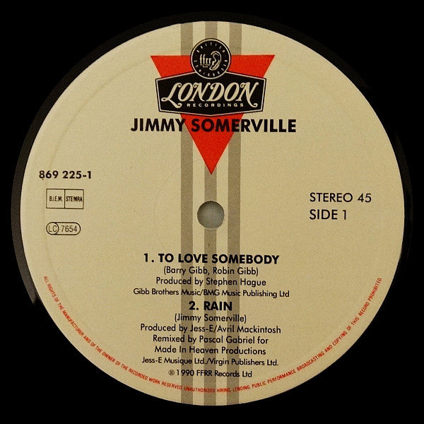 Jimmy Somerville : To Love Somebody (12", Single)