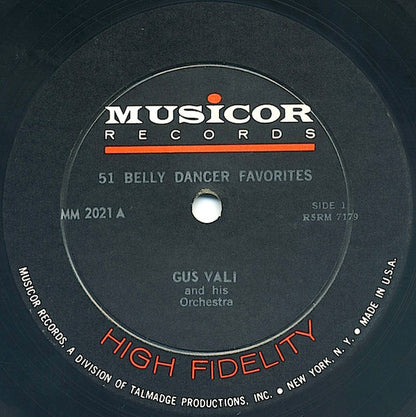 Gus Vali And His Orchestra : 51 Belly Dancer Favorites (LP, Mono)