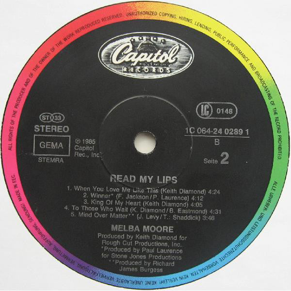 Melba Moore : Read My Lips (LP, Album)