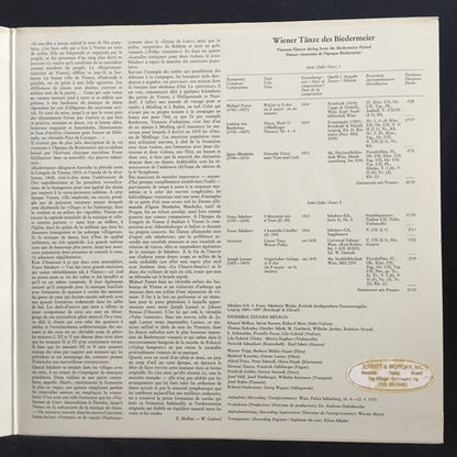 Ensemble Eduard Melkus : Wiener Tänze Des Biedermeier (LP, Album)
