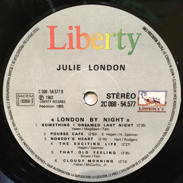 Julie London : London By Night (LP, Album, RE)