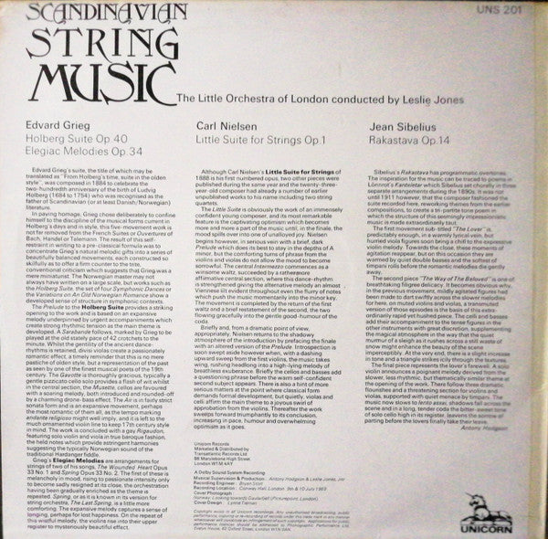 Edvard Grieg, Carl Nielsen, Jean Sibelius - The Little Orchestra Of London, Leslie Jones : Scandinavian String Music (LP)