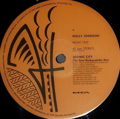 Holly Johnson : Atomic City (Remixed By Julian Mendelsohn) (12", Single)