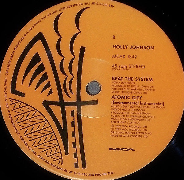 Holly Johnson : Atomic City (Remixed By Julian Mendelsohn) (12", Single)