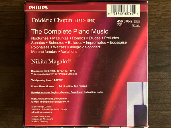 Frédéric Chopin, Nikita Magaloff : The Complete Piano Music = Das Klavierwerk = L'Œuvre Pour Piano (13xCD, RE, PMD + Box, Comp)