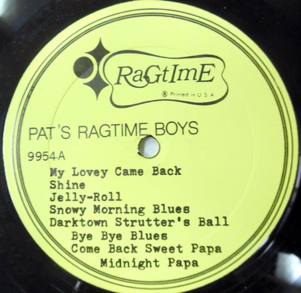 Pat's Ragtime Boys : Rags, Stomps & Joys With Pat's Ragtime Boys ! (LP, Album)