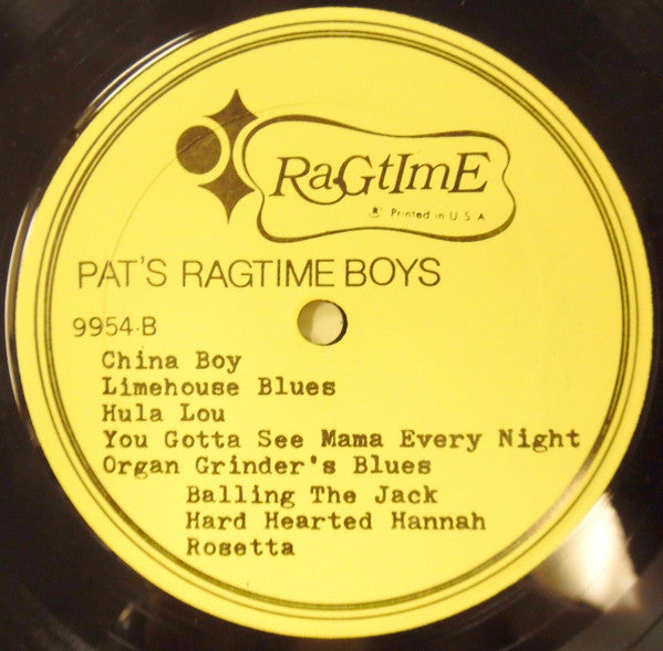 Pat's Ragtime Boys : Rags, Stomps & Joys With Pat's Ragtime Boys ! (LP, Album)