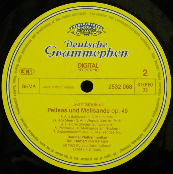 Edvard Grieg, Jean Sibelius, Berliner Philharmoniker · Herbert von Karajan : Peer Gynt Suites 1 & 2 / Pelléas Et Mélisande (LP)