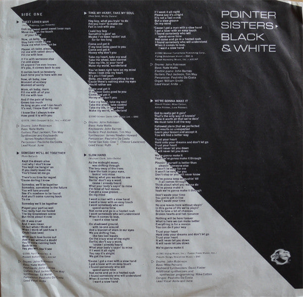 Pointer Sisters : Black & White (LP, Album)