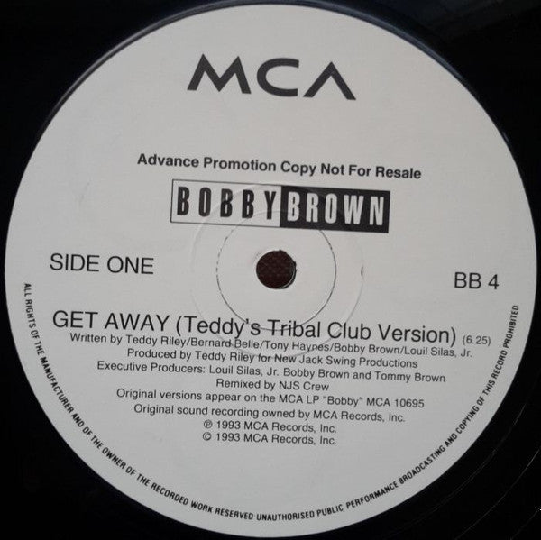 Bobby Brown : Get Away Vol. II (12", Promo)