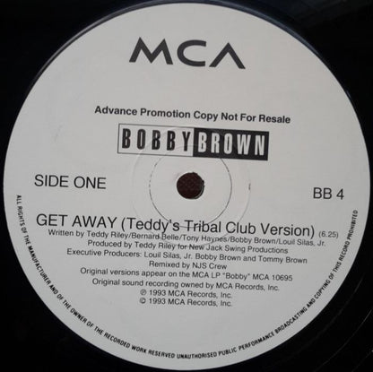 Bobby Brown : Get Away Vol. II (12", Promo)