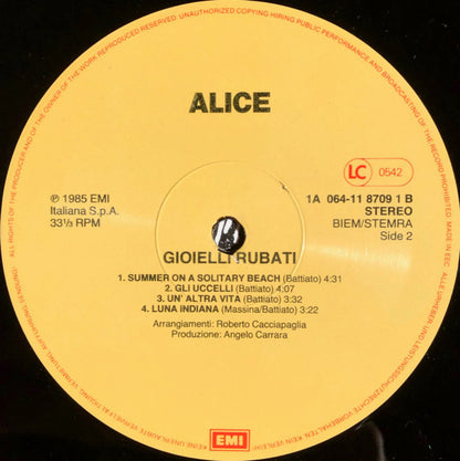 Alice (4) : Gioielli Rubati (LP, Album)