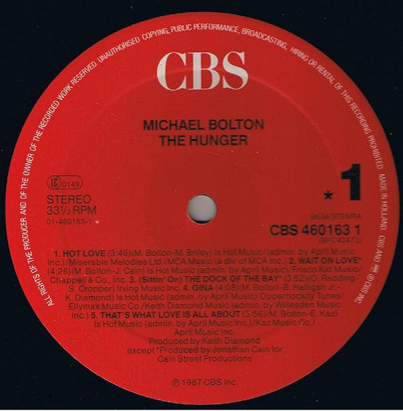 Michael Bolton : The Hunger (LP, Album)