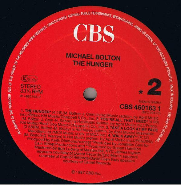 Michael Bolton : The Hunger (LP, Album)
