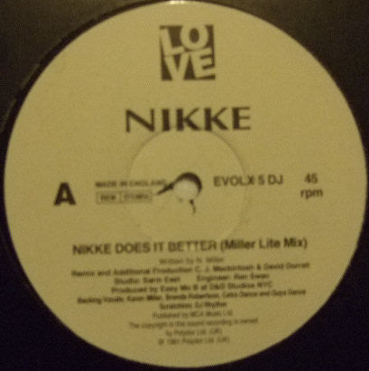 Nikke Nicole : Nikke Does It Better (12", Promo)