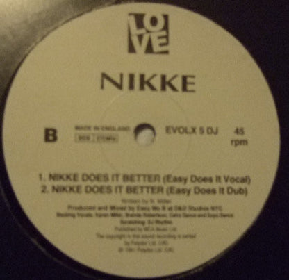 Nikke Nicole : Nikke Does It Better (12", Promo)