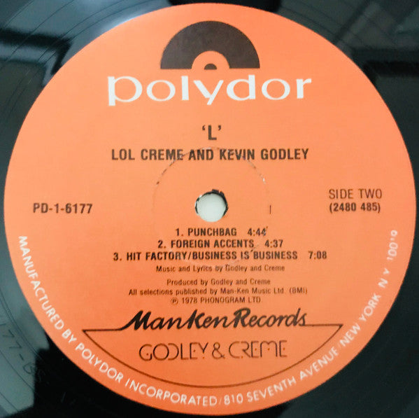 Godley & Creme : L (LP, Album)