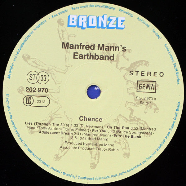 Manfred Mann's Earth Band : Chance (LP, Album, RP)