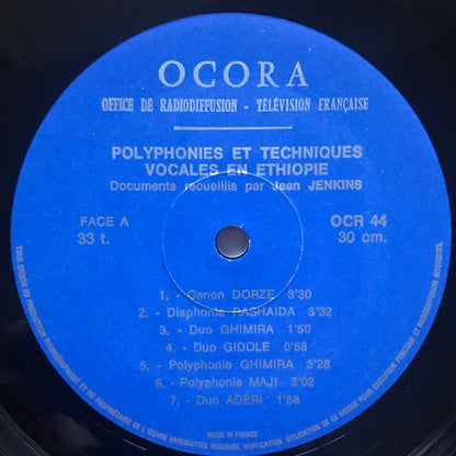 Various : Ethiopie: Polyphonies Et Techniques Vocales (LP, Album, RE)