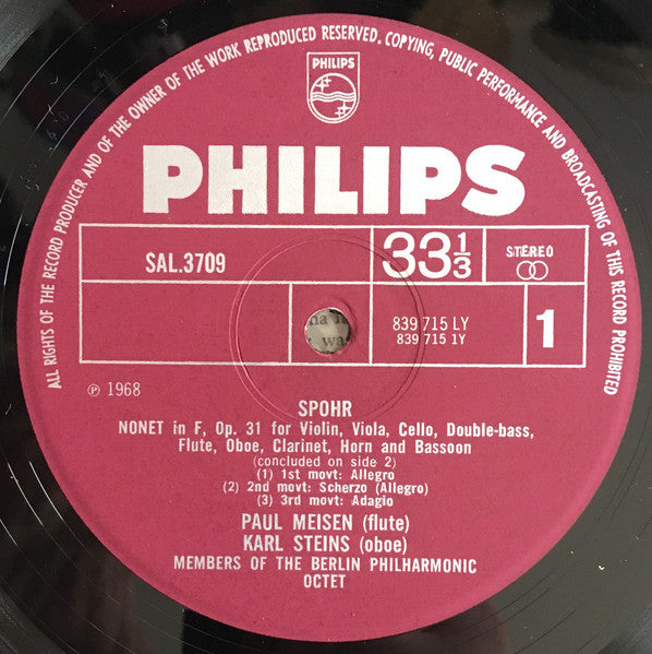 Ludwig van Beethoven, Louis Spohr, Philharmonisches Oktett Berlin : Sextet For Horns And Strings, Op. 81b / Nonet, Op. 31 (LP)