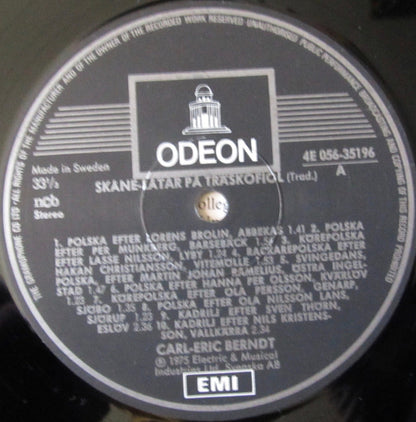 Carl Eric Berndt : Skåne-låtar På Träskofiol Spelade Av Carl-Eric Berndt (LP, Album)
