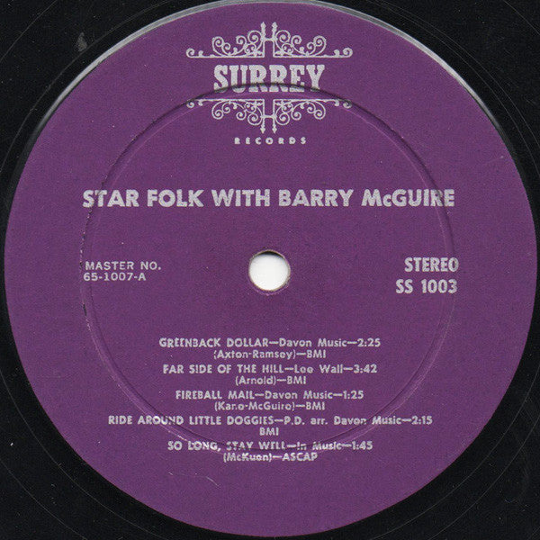Barry McGuire : Star Folk With Barry McGuire And Featuring Members Of The New Christy Minstrels (LP, Comp)
