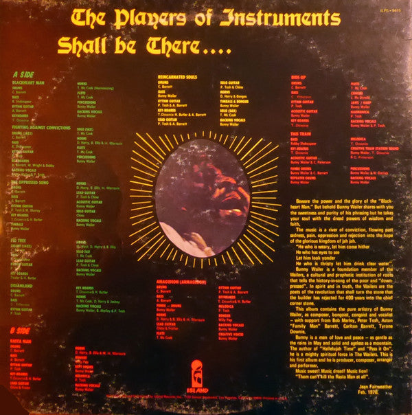 Bunny Wailer : Blackheart Man (LP, Album)