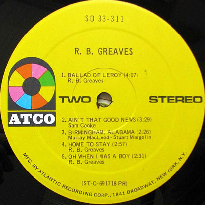 R.B. Greaves : R.B. Greaves (LP, Album, PR )